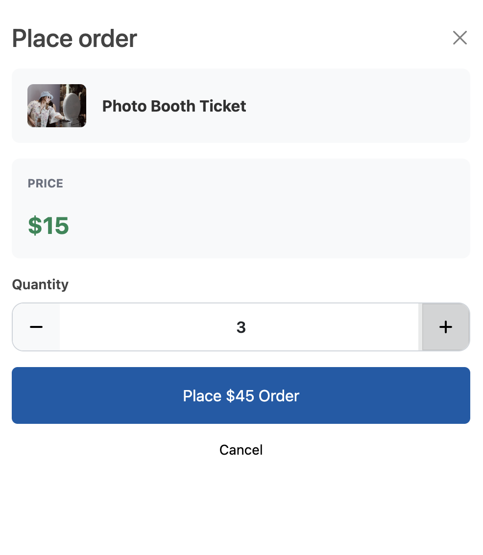 Fixed price item purchase