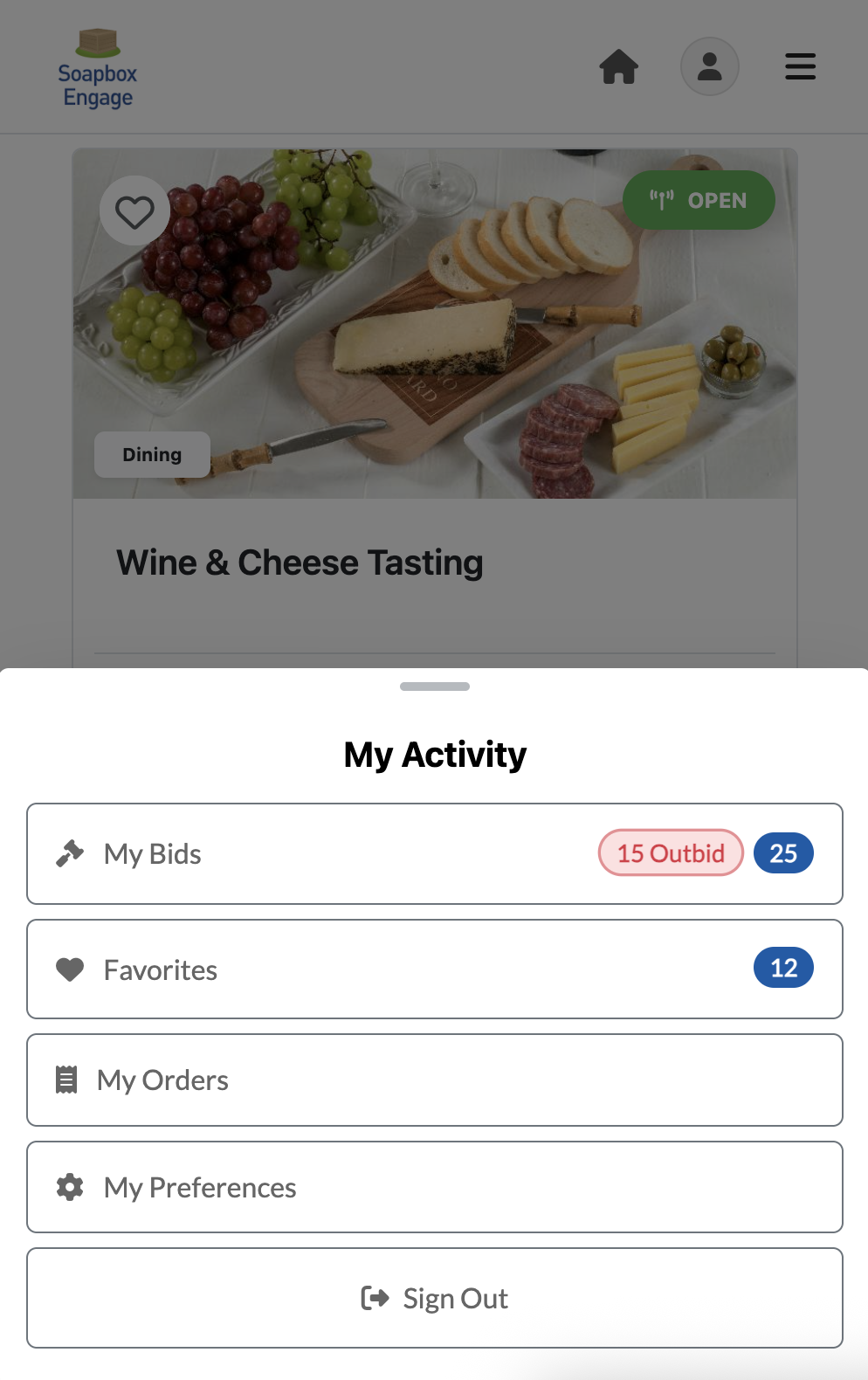 My Activity dashboard