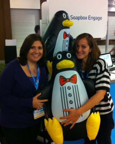 Free hug and penguin for Convio Common Ground Refugees