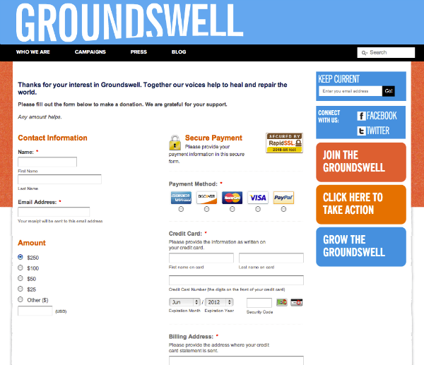 Groundswell donate Groundswell donate