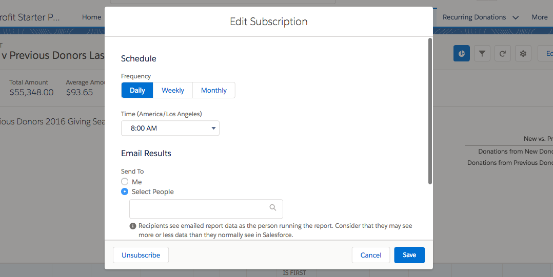 Salesforce Nonprofit Success Pack: Subscribing to fundraising reports is a top idea to optimize for nonprofit fundraising