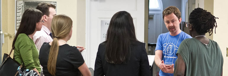 Tim Forbes at the 2014 Soapbox User Summit providing support to Soapbox Engage community members