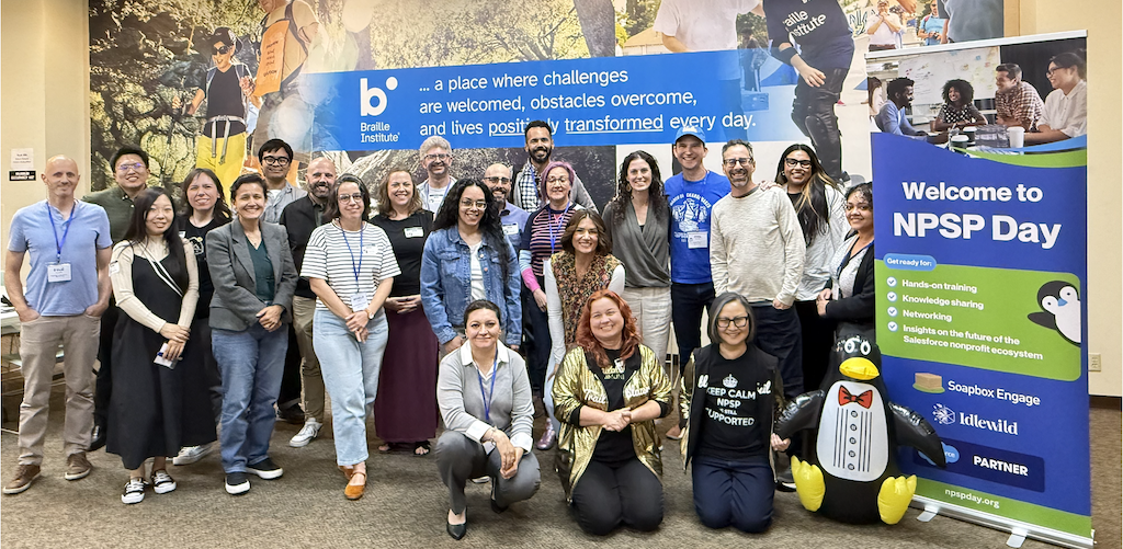 Nonprofit Salesforce users gather at NPSP Day Los Angeles at the Braille Institute